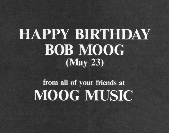 Happy Birthday Bob Moog